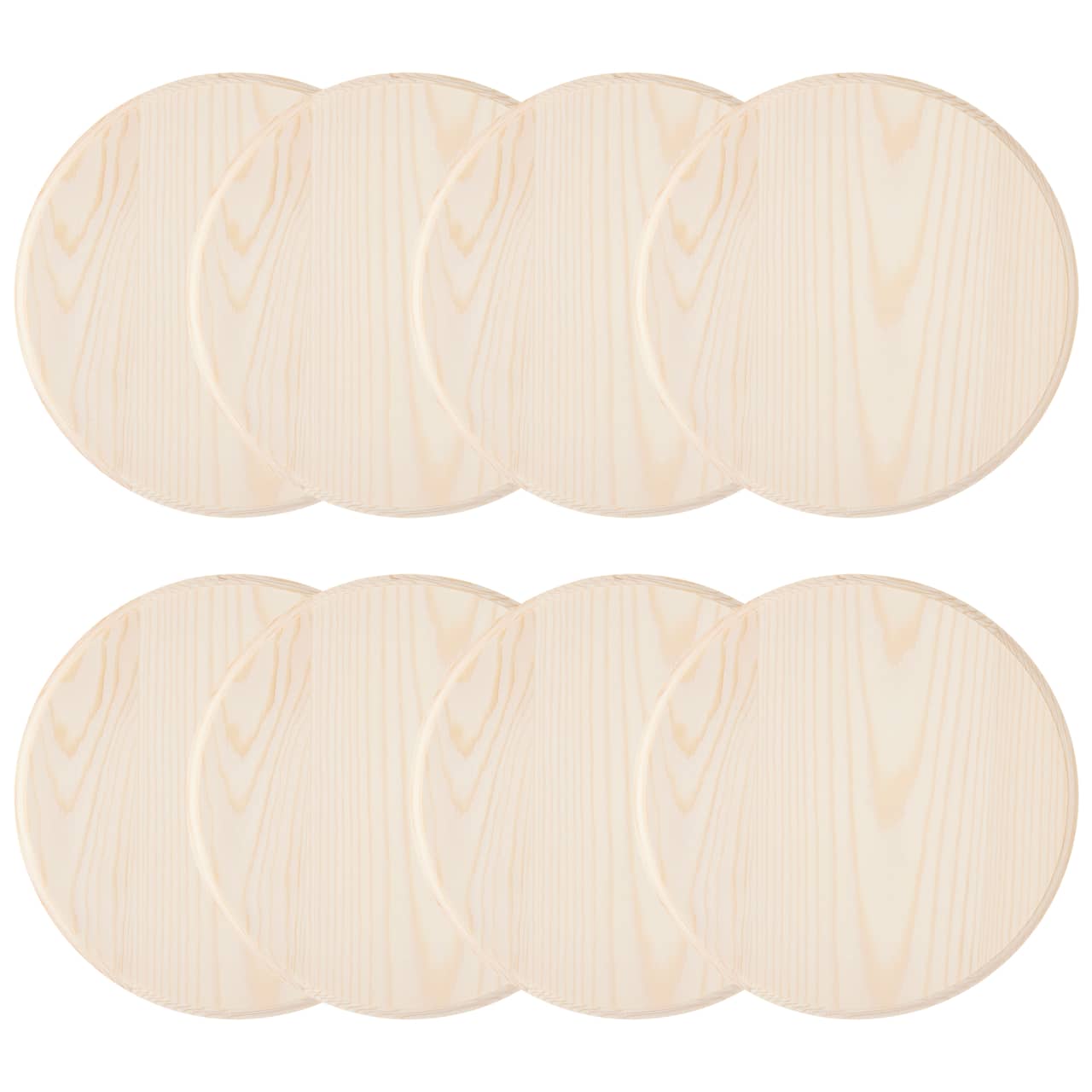 8 Pack: 8" Pine Circle Plaque by Make Market®